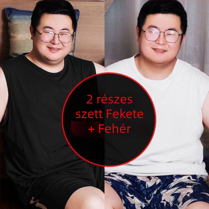 Férfi ujjatlan felső széles vállú, nyári, egyszínű, lazán szabott, plusz méret
