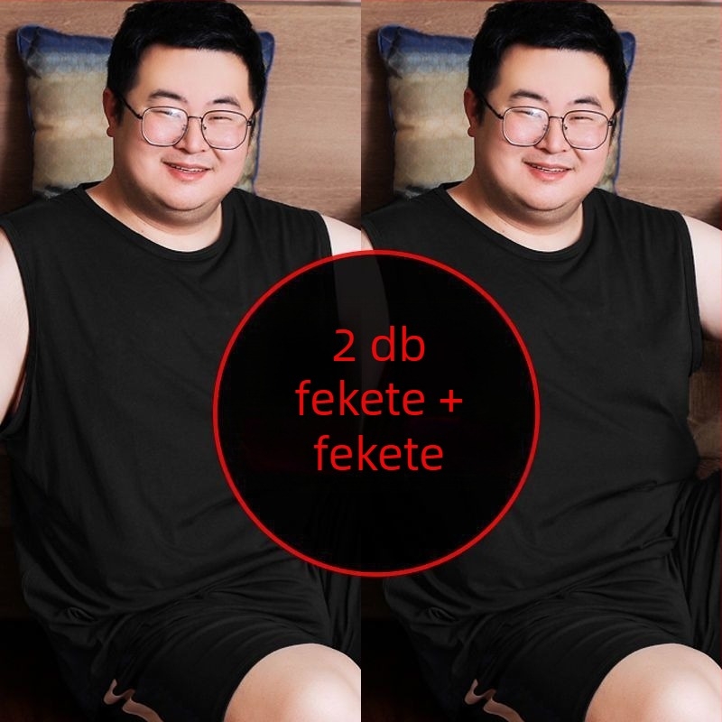 Férfi ujjatlan felső széles vállú, nyári, egyszínű, lazán szabott, plusz méret
