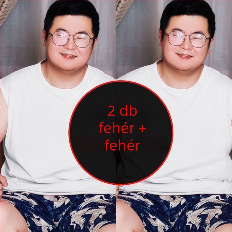 Férfi ujjatlan felső széles vállú, nyári, egyszínű, lazán szabott, plusz méret