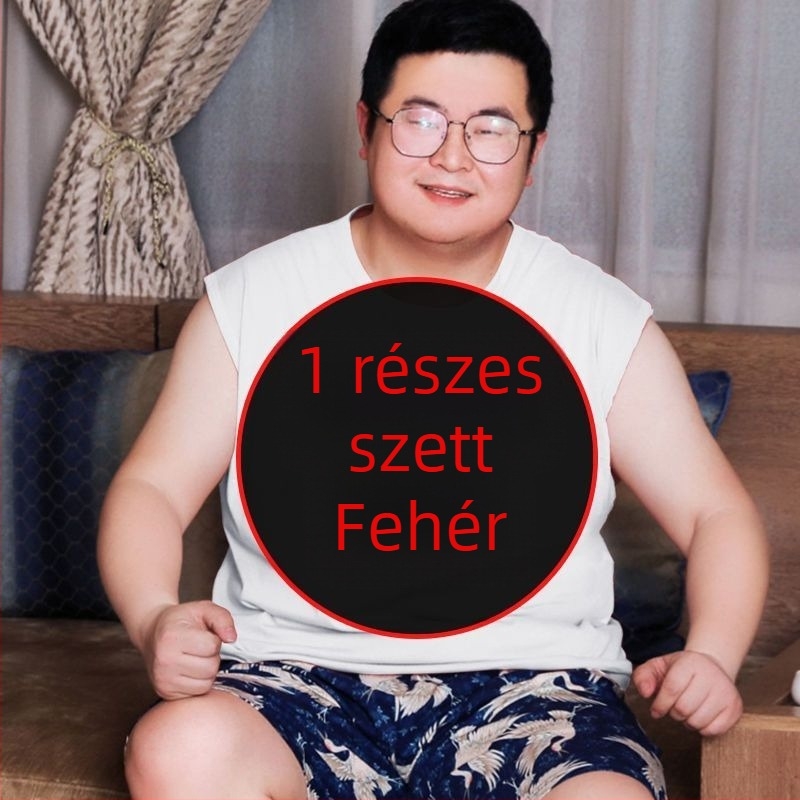 Férfi ujjatlan felső széles vállú, nyári, egyszínű, lazán szabott, plusz méret