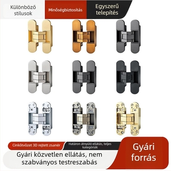 Kiváló minőségű csendes 3D rejtett pánt, állítható, nehéz terhelésű faajtókhoz
