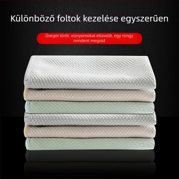 Konyhai tisztító kendő halpikkelyes mintával, üveg tisztításához, vízjelmentes, nedvszívó, szálmentes