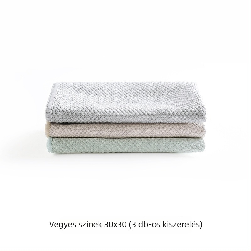 Konyhai tisztító kendő halpikkelyes mintával, üveg tisztításához, vízjelmentes, nedvszívó, szálmentes