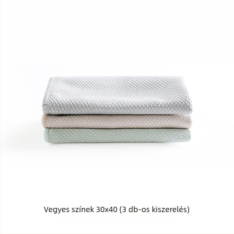 Konyhai tisztító kendő halpikkelyes mintával, üveg tisztításához, vízjelmentes, nedvszívó, szálmentes
