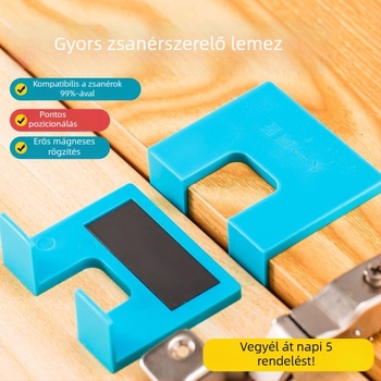 Csuklópozicionáló elem gyors ajtó- és szekrénytelepítéshez, 2 mm rés