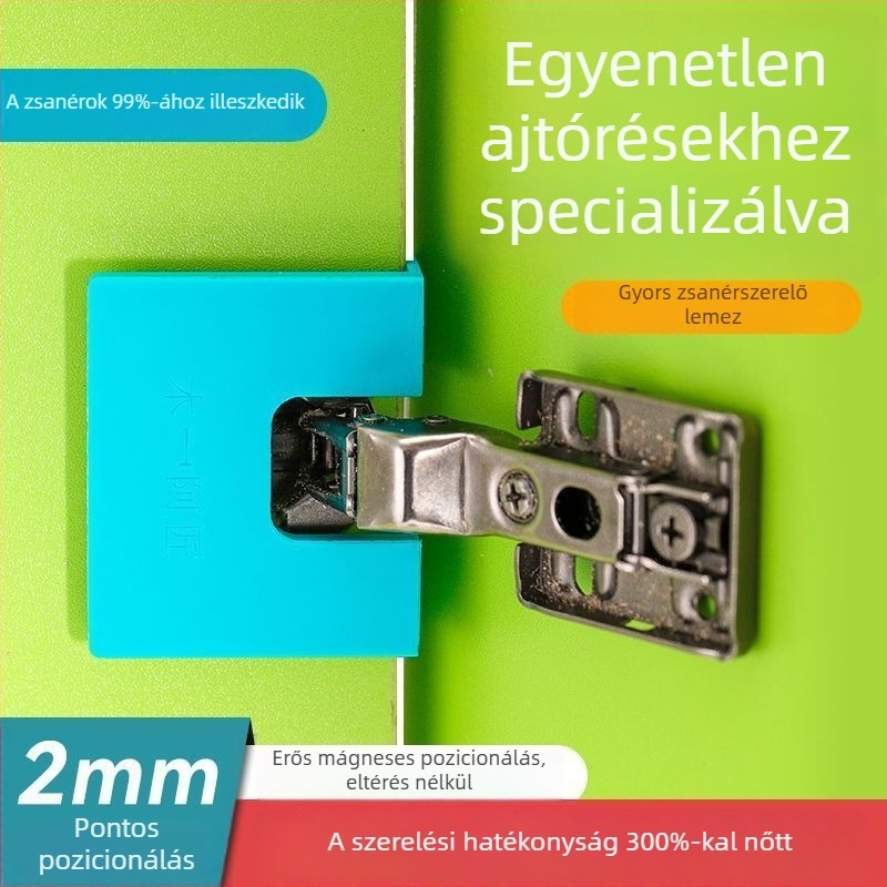 Csuklópozicionáló elem gyors ajtó- és szekrénytelepítéshez, 2 mm rés