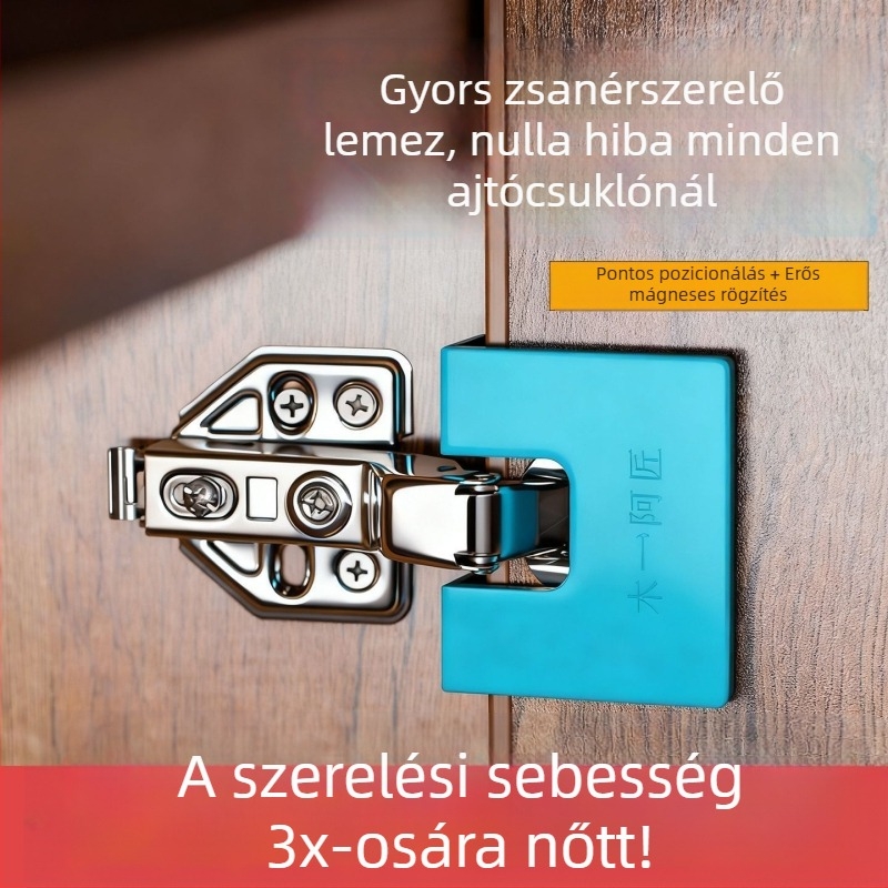 Csuklópozicionáló elem gyors ajtó- és szekrénytelepítéshez, 2 mm rés