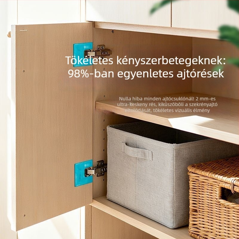 Csuklópozicionáló elem gyors ajtó- és szekrénytelepítéshez, 2 mm rés