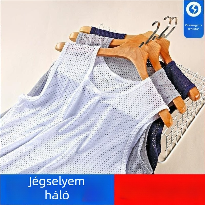 Jégselyem hálós, ujjatlan sportmellény, légáteresztő, gyorsan száradó, nyári viselet