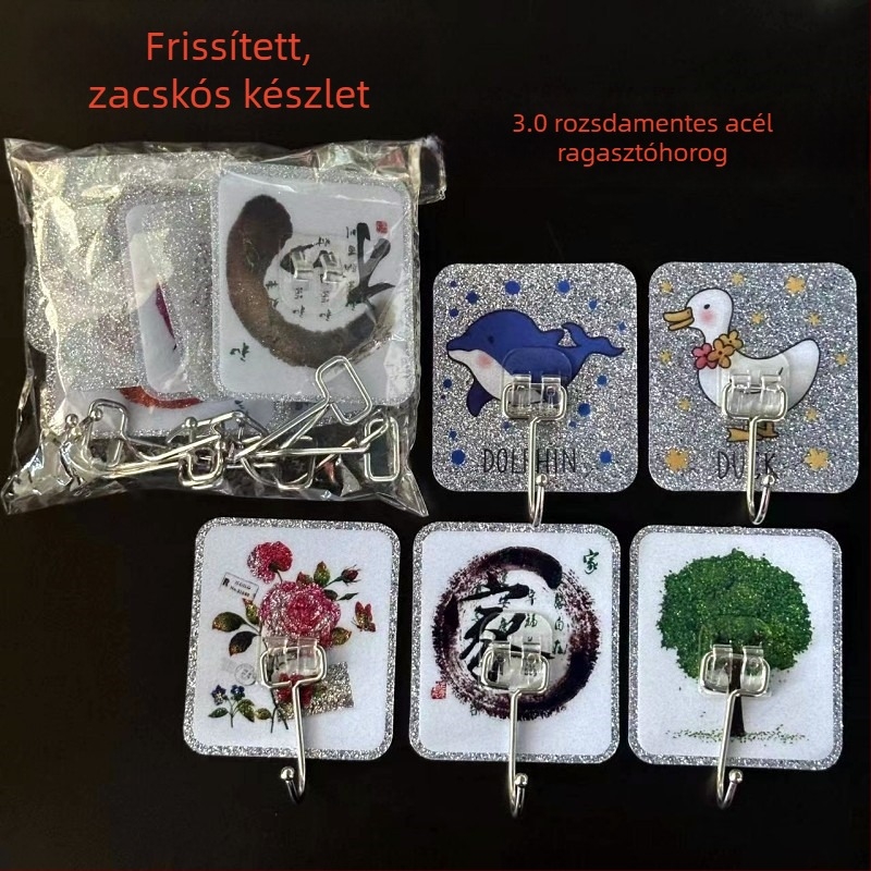 Fejlesztett 3.0 rozsdamentes acél tapadó horog aranyfényes felülettel, konyha és fürdőszoba