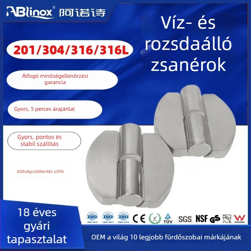 304 rozsdamentes acél pántok, mechanikusan megvastagított, síknyílású ipari teherhordó pántok