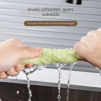 Korall bársony konyhai törlő, vastag, nedvszívó mikroszálas kendő edények és fazekak tisztításához, nem tapad a zsiradékhoz
