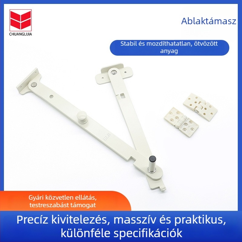 Alumínium ötvözetű ablakmerevítő kasetted ablakokhoz, univerzális zsanérkorlátozó, tartó rúd, minimalist dizájn