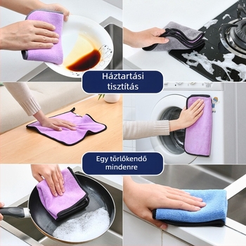 Kétszeres rétegű bambuszrost konyhai kendő, nedvszívó, szálmentes, zsíroldó, felületek törlésére