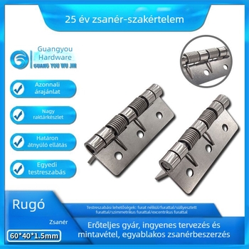 304 rozsdamentes acélból készült dupla rugós pánt automatikus visszacsapódással, ajtókhoz, ablakokhoz és szekrényekhez