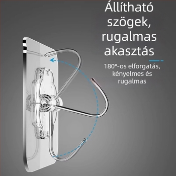 Erős ragasztókampók fúrás nélkül, falra szerelhetőek, ruhák számára az ajtó mögött, teherbírás akár 1 kg, strapabíró konyhai kampók, nyom nélkül.