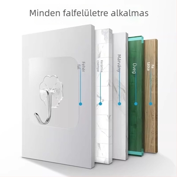 Erős ragasztókampók fúrás nélkül, falra szerelhetőek, ruhák számára az ajtó mögött, teherbírás akár 1 kg, strapabíró konyhai kampók, nyom nélkül.