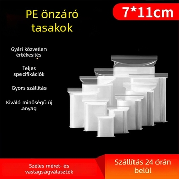 PE önzáró zacskó, 7×11 cm, átlátszó kártyatartó tasak
