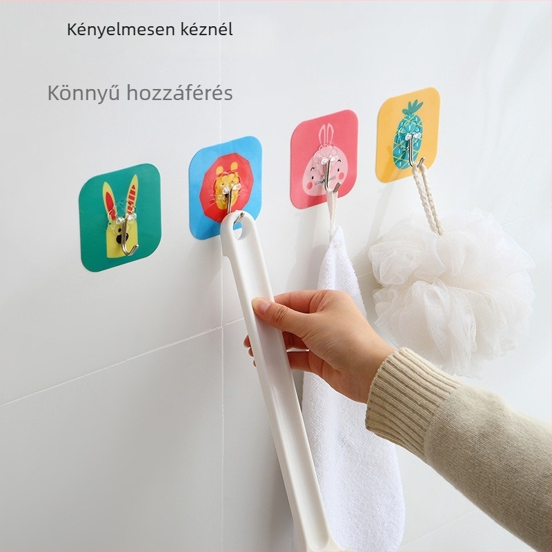 Átlátszó ragasztós akasztó konyhai tároláshoz, fúrás nélkül, ajtó mögé rögzítve, acrilból, egy kampó, modern minimalist dizájn