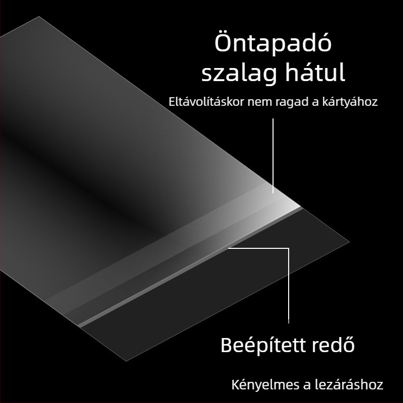 Átlátszó CPP tároló tasak, önzáró, alsó zárással, 20 mm