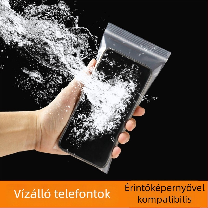 Egyszer használatos önzáró telefonzacskó, por- és vízálló védelemmel