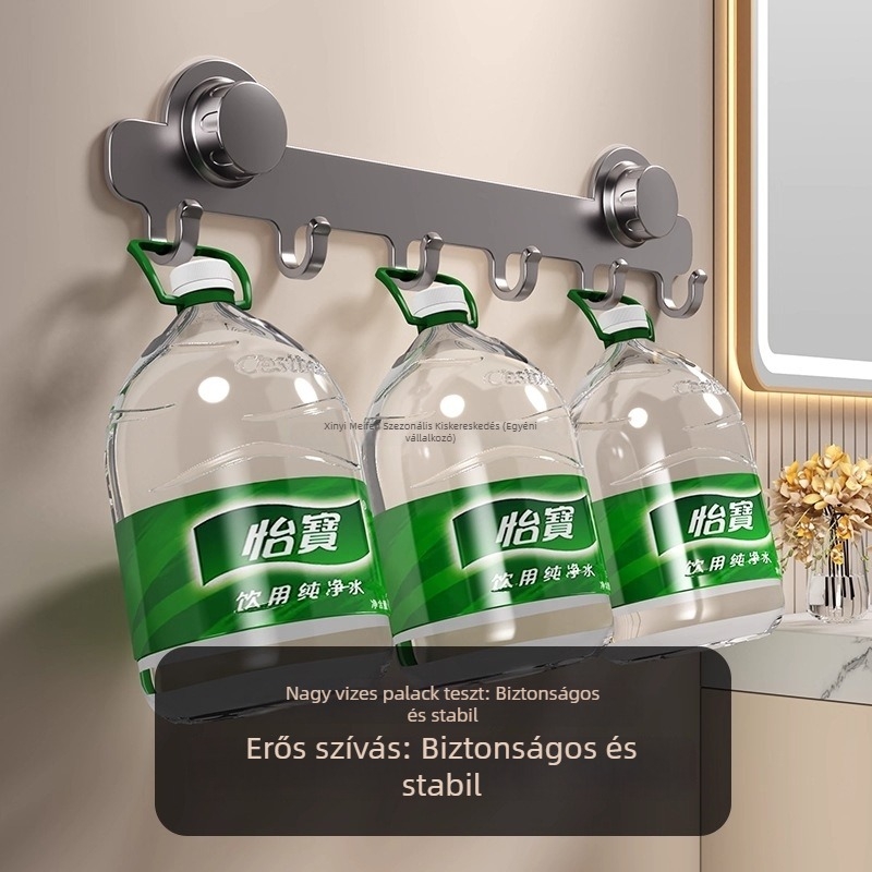 Ajtóra szerelhető szívóhatású akasztó, öntapadós rögzítéssel, 1 kg-ig terhelhetőség, fürdőszoba és előszoba