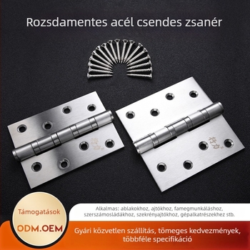 304 rozsdamentes acél csapágyas pánt, 45 hüvelykes, fa ajtókhoz és ablakokhoz
