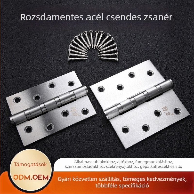 304 rozsdamentes acél csapágyas pánt, 45 hüvelykes, fa ajtókhoz és ablakokhoz