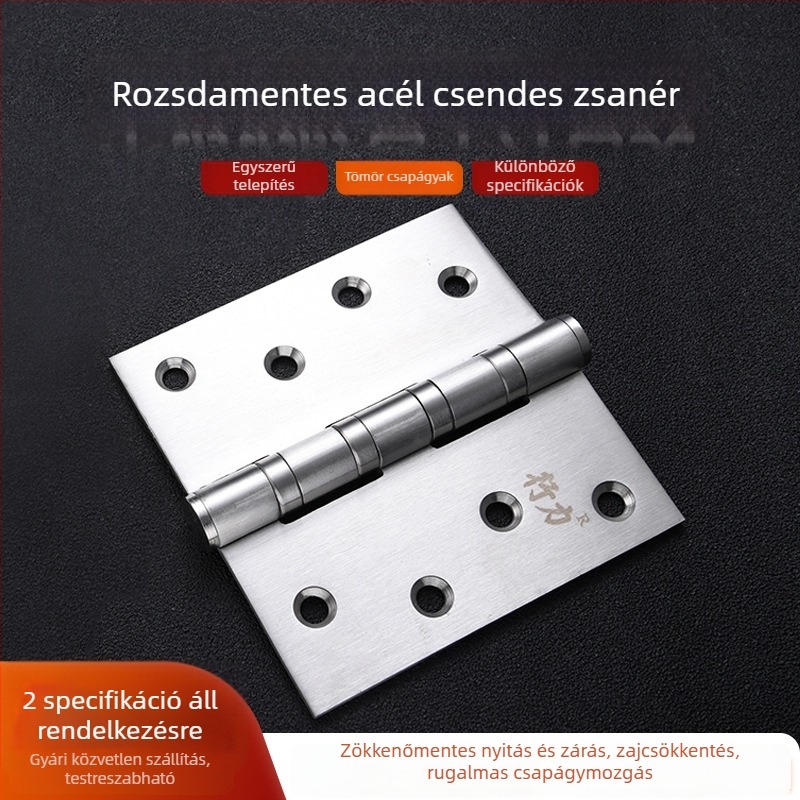304 rozsdamentes acél csapágyas pánt, 45 hüvelykes, fa ajtókhoz és ablakokhoz