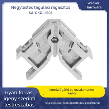 Gyárilag testre szabott négyirányú terjesztő ragasztó sarokcsapok hőszigetelt alumínium ajtók és ablakokhoz, vastagított sarokcsapok az ajtó- és ablakcsatlakozásokhoz, alumínium ötvözet sarokalkatrészek