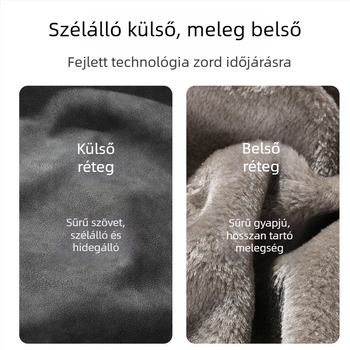 Férfi bőrdzseki fleece béléssel, meleg, szélvédett, hétköznapi stílus, új modell