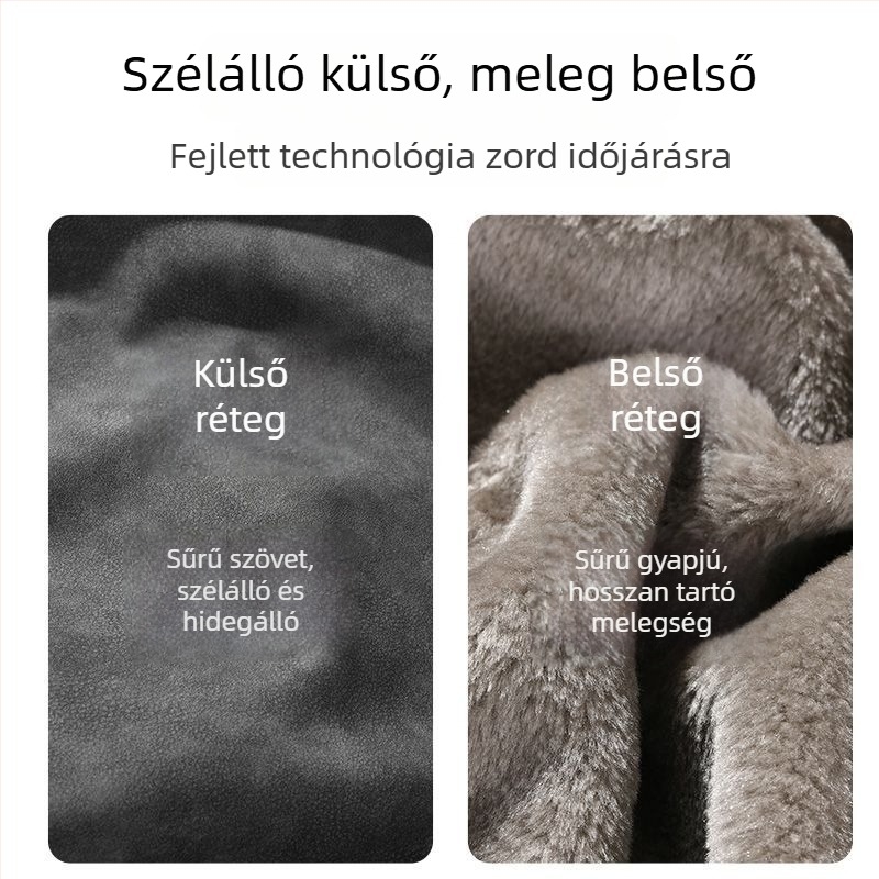Férfi bőrdzseki fleece béléssel, meleg, szélvédett, hétköznapi stílus, új modell