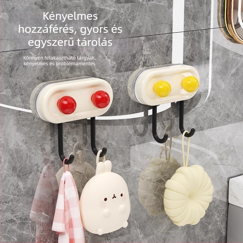 Dopamine kétfejű ragasztó akasztó, fúrás nélkül, erős teherbírású, fürdőszobára és konyhára, nyom nélkül