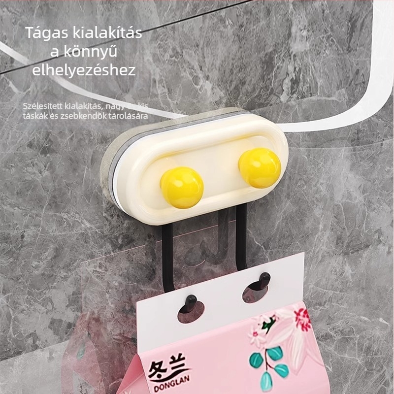 Dopamine kétfejű ragasztó akasztó, fúrás nélkül, erős teherbírású, fürdőszobára és konyhára, nyom nélkül