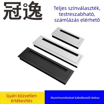 Íróasztalhoz készült kábelnyílás fedél alumíniumötvözetből – dekoratív vezetékátvezető lemez