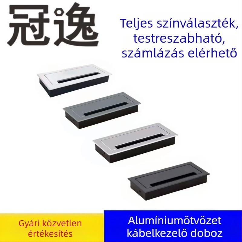 Íróasztalhoz készült kábelnyílás fedél alumíniumötvözetből – dekoratív vezetékátvezető lemez