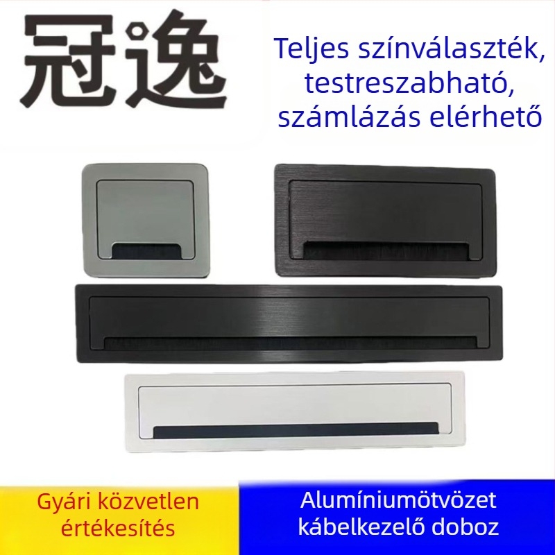Íróasztalhoz készült kábelnyílás fedél alumíniumötvözetből – dekoratív vezetékátvezető lemez