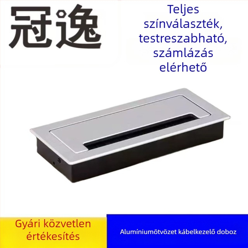 Íróasztalhoz készült kábelnyílás fedél alumíniumötvözetből – dekoratív vezetékátvezető lemez
