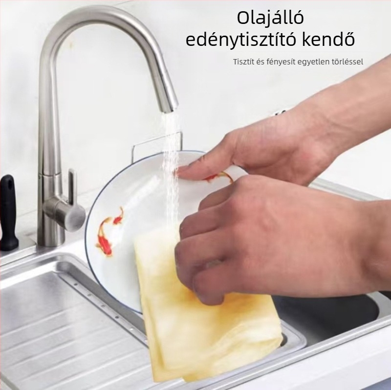 Egyszer használatos luffa kendő olajfelszívó, konyhai törlőkendő és felületek tisztítására, mikroszálas