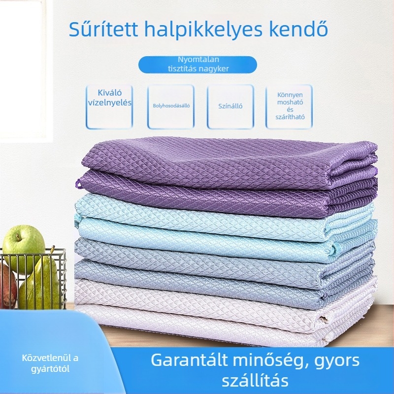 Vastagított konyhai tisztító kendő, szálmentes, üveg és tükör tisztítására, mosogatáshoz ideális.