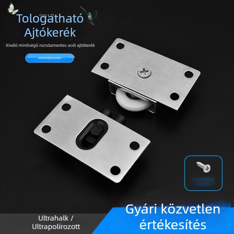 338 Gardrób tolóajtó görgő, vastagított, csendes ötvözet