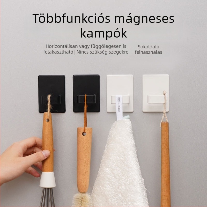 2 darab mágneses akasztó, fúrás nélkül, erős teherbírás, hűtő és konyha