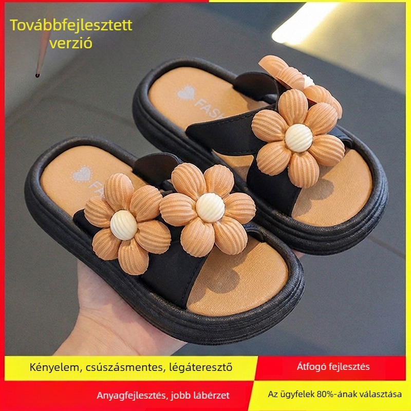 2026-os új nyári lány szandál, csúszásmentes puha talppal, bowknot dizájn, hercegnő strandpapucs