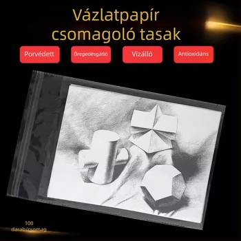 OPP átlátszó önzáró tasak rajzok védelmére, méretek A4/A3/A2, műanyag tok