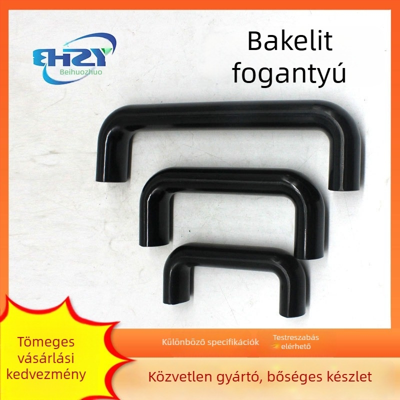 Ipari Bakelit U-alakú kilincs, ovális kivitel, belső menet