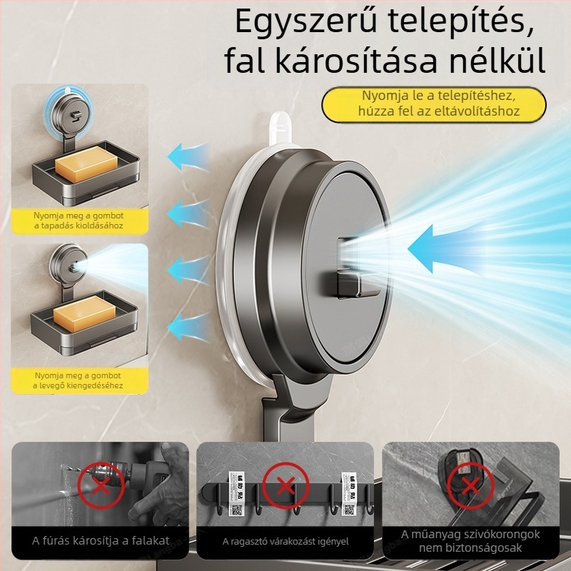 Fali szappontartó szívókoronggal – fürdőszobai tároló