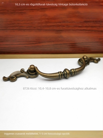 Fiókhúzók kettős lyukú kivitelben, európai stílusú vintage kopott felülettel, 105 mm-es lyukköz