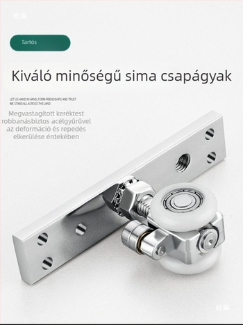 Összecsukható ablakhoz készült sín- és görgő készlet fa ajtókhoz, bal és jobb oldalú tolóajtókhoz, erkély elválasztó vezetősínnel