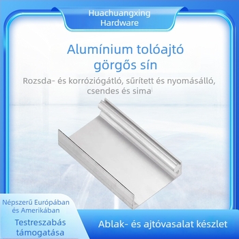 Apartmanajtókhoz alumíniumötvözet csúszópálya, teherbíró, szélesített kivitelű, faajtók konkáv horonyos — teljes hardverkészlet