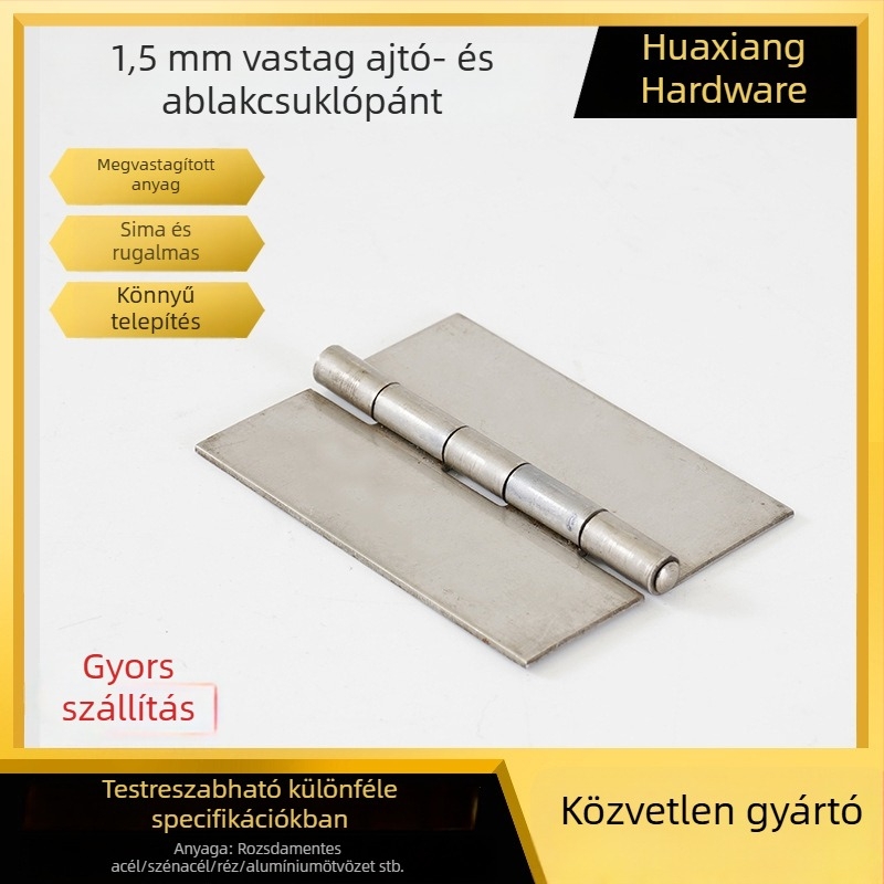 1,5 mm vastag rozsdamentes acél csapágyzsanér ajtókhoz és ablakokhoz, csendes működés, síknyitású kivitel